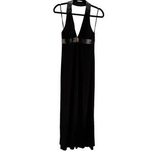 Dave & Johnny by Laura Ryner Black Sequin Halter Gown Size Small